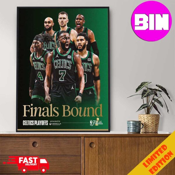 Boston Celtics Playoffs Finals Bound NBA Finals Four Wins From Glory Home Decor Poster Canvas