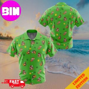 Bowser Pattern Super Mario Button Up ANIMEAPE Hawaiian Shirt