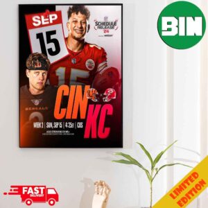 Burrow And Mahomes Meet Again In Week 2 NFL Schedule Release Wednesday 8pm ET On NFL ESPN 2 Poster Canvas