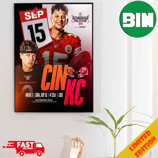 Burrow And Mahomes Meet Again In Week 2 NFL Schedule Release Wednesday 8pm ET On NFL ESPN 2 Poster Canvas