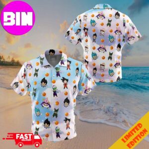 Chibi Dragon Ball Characters Pattern Button Up ANIMEAPE Hawaiian Shirt