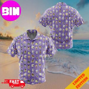 Chibi Jojo’s Bizarre Adventure Characters Pattern Button Up ANIMEAPE Hawaiian Shirt