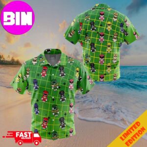Chibi Power Rangers Pattern Button Up ANIMEAPE Hawaiian Shirt