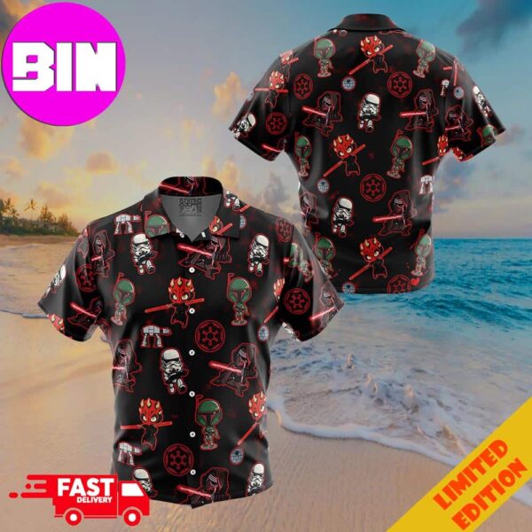 Chibi Sith Galactic Empire Star Wars Pattern Button Up ANIMEAPE Hawaiian Shirt