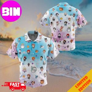 Chibi Studio Ghibli Pattern Button Up ANIMEAPE Hawaiian Shirt