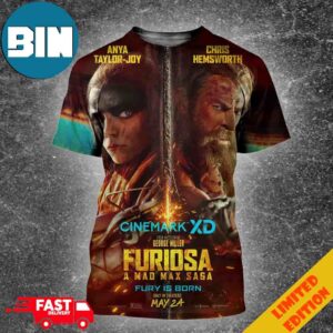 Chris Hemsworth And Anya Talor-Joy In Furiosa A Mad Max Saga Fury Is Born Only In Theaters on May 24 Unisex 3D T-Shirt