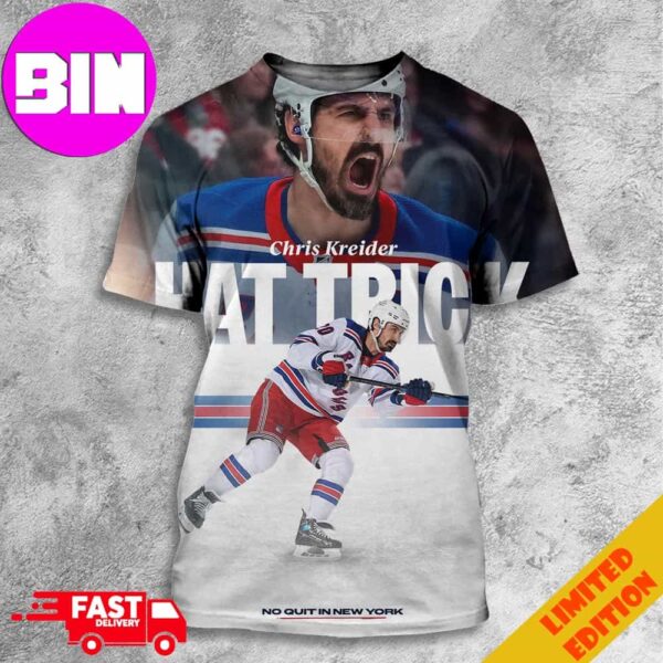 Chris Kreider New York Rangers Hat Trick No Quit In New York 3D T-Shirt