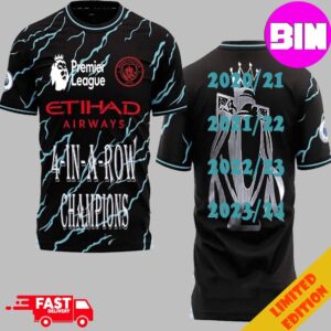 Congrats Manchester City Champions Premier League 2023-2024 Man City Champions 4 In A Row All Over Print Unisex Shirt