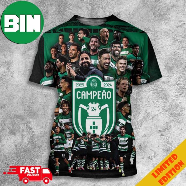 Congrats To Ruben Amorim’s Sporting CP On Winning Portuguese League This Season 2023-2024 Campeao 3D T-Shirt