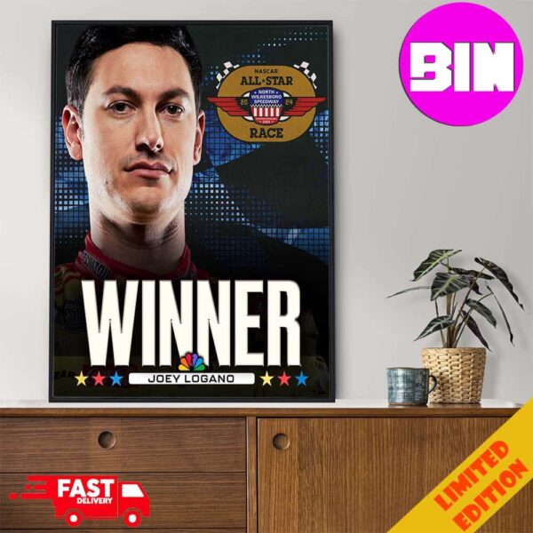 Congratulate Joey Logano Wiiner NASCAR All Star Race 2024 Home Decor