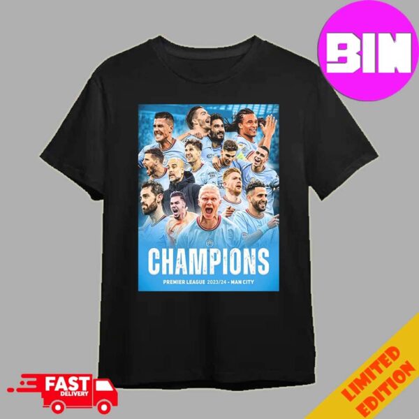 Congratulation Pep Guardiola With Manchester City Champions Premier League 2023-2024 Man City Champions 4 In A Row Unisex T-Shirt