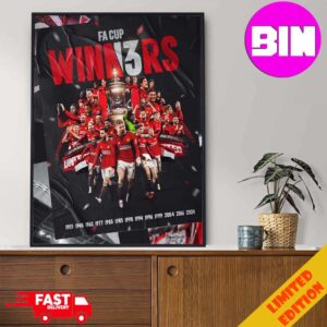 Congratulations Manchester United Champions The Football Association Challenge Cup FA Cup 2024 Man UTD Winners Home Decor Poster Canvas