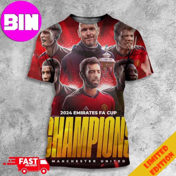 Congratulations Official Man UTD Champions FA Cup 2024 All Over Print Unisex T-Shirt