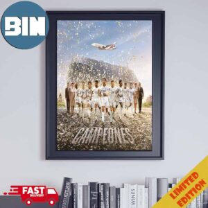 Congratulations Real Madrid Cf To The Champions Of The Spanish League Home Decor Poster Canvas
