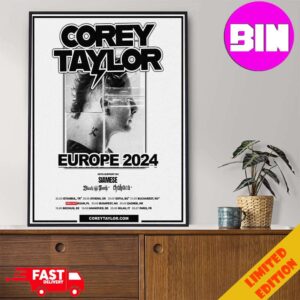 Corey Taylor Europe 2024 Tour With Siamese Schedule List Date Home Decor Poster Canvas