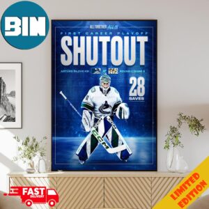 Arturs Silovs 31 Vancouver Canucks At Nashville Predators Round 1 Game 6 NHL 28 Saves First Career Playoff Shutout Poster Canvas