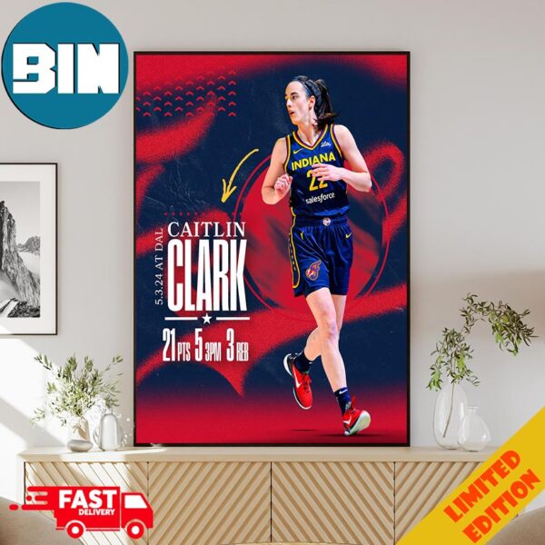 Caitlin Clark Showcased Her Proven Skillset In Her WNBA Preseason Debut For The Indiana Fever On May 3 2024 At Dal Poster Canvas