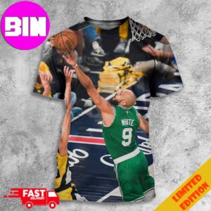 Derrick White Block Sheppard In Battle Boston Celtics Vs Indiana Pacers NBA 2024 Short-Moment All Over Print Unisex T-Shirt