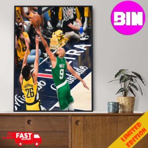 Derrick White Block Sheppard In Battle Boston Celtics Vs Indiana Pacers NBA 2024 Short-Moment Home Decor Poster Canvas