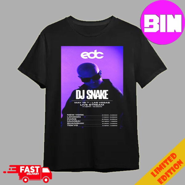 Dj Snake Show 2024 At EDC Las Vegas On May 18th Schedule List Date Unisex Essentials T-Shirt