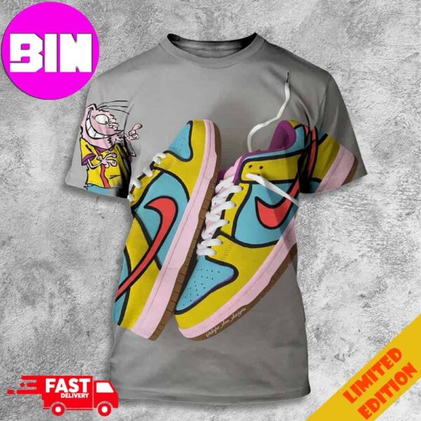 Ed Edd n Eddy 2 x Nike SB Dunk Low New Sneaker 2024 Characters Eddy 3D Unisex T-Shirt