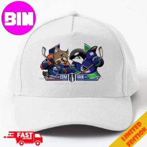 Edmonton Oilers vs Vancouver Canucks Eastern Conference Semifinals Stanley Cup Playoffs 2024 NHL Mascot White Classic Hat-Cap Snapback
