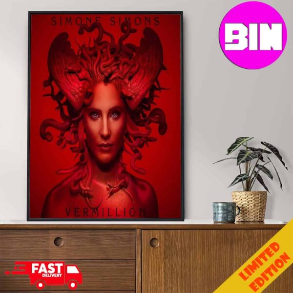 Epica Singer Simone Simons Will Release Her Debut Solo Album Vermillion On August 23th 2024 Home Decor Poster Canvas