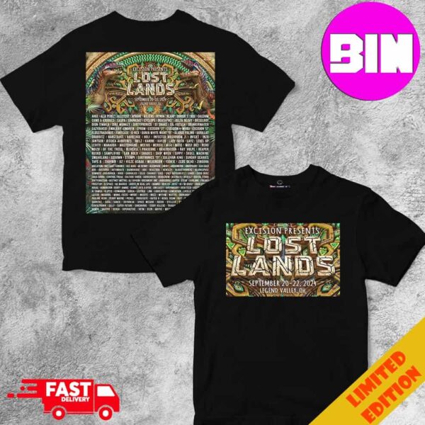 Excision presents Lost Lands Legend Valley OH Festival On September 20-22 2024 Full Lineup Two Sides Unisex Essentials T-Shirt