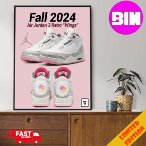 First Look At The Air Jordan 3 Wings Releasing Fall 2024 Home Decor Poster Canvas