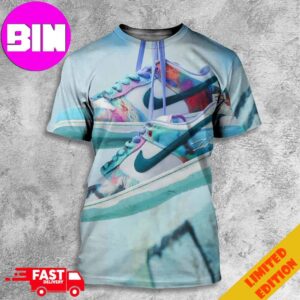 Futura Laboratories x Nike SB Dunk Low Bleached Aqua Release On May 22nd 2024 All Over Print Unisex T-Shirt