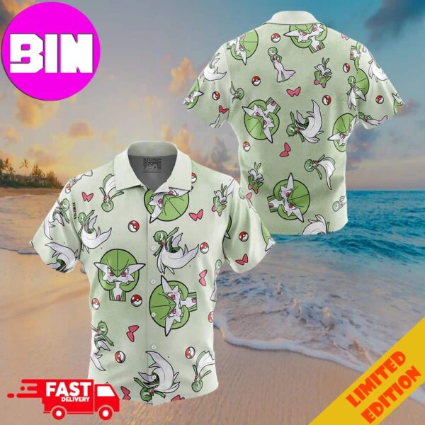 Gardevoir Pattern Pokemon Button Up ANIMEAPE Hawaiian Shirt