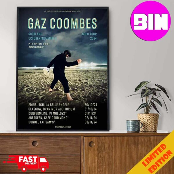 Gaz Coombes Solo Tour 2024 In Scotland On October And November Schedule List Date Home Decor Poster Canvas