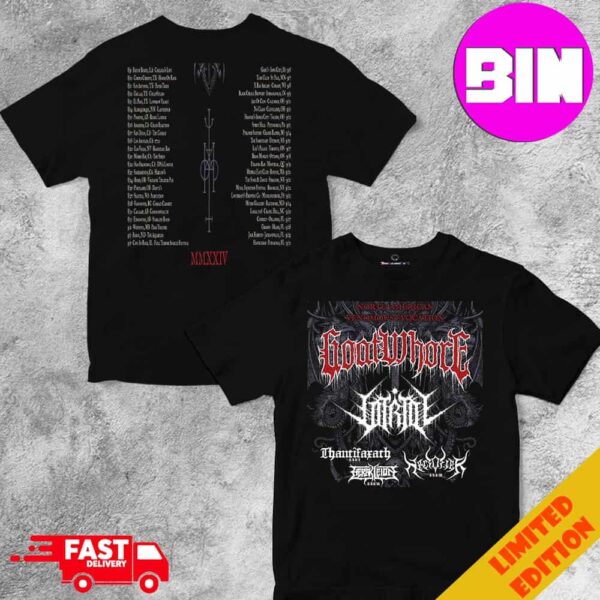 Goatwhore Tour 2024 North American Venomous Evocation With Vitriol Schedule List Date Two Sides Unisex Essentials T-Shirt