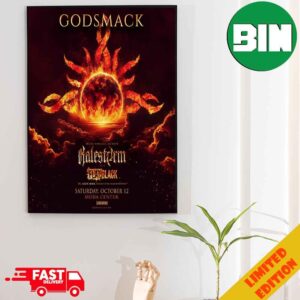 Godsmack Show 2024 In Portland OR On October 12 With Halestorm And Flat Black At Moda Center Poster Canvas