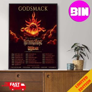 Godsmack Show 2024 In Portland OR On October 12 With Halestorm And Flat Black At Moda Center Schedule List Date Home Decor Poster Canvas