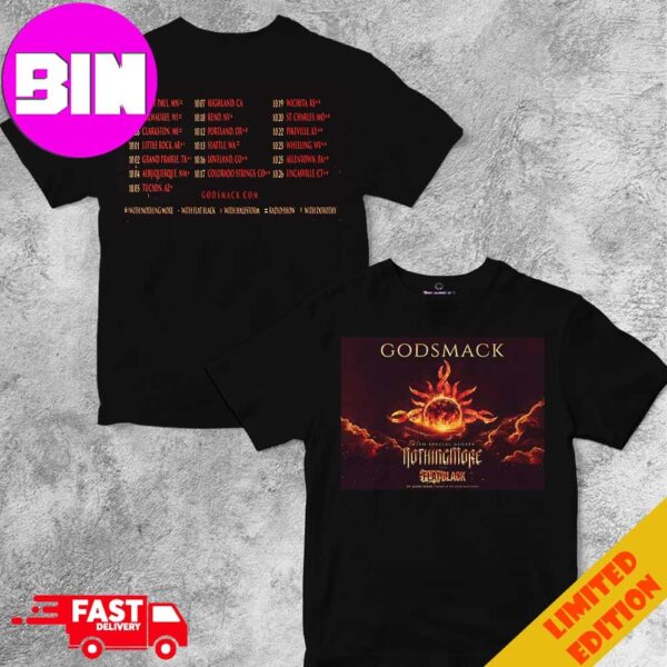 Godsmack Show 2024 In Portland OR On October 12 With Halestorm And Flat Black At Moda Center Schedule List Date Two Sides Unisex Shirt