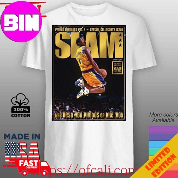 Gold Metal Best NBA Photos Of The 90s Kobe Bryant On The Slam Magazine Poster T-Shirt