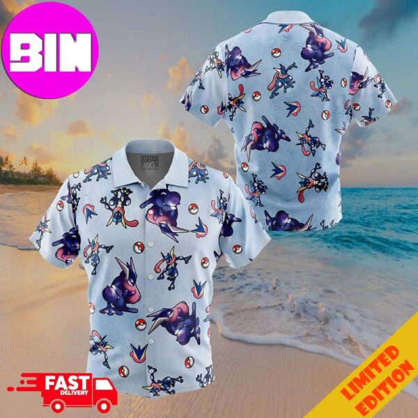 Greninja Pattern Pokemon Button Up ANIMEAPE Hawaiian Shirt