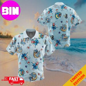 Gyrados Pattern Pokemon Button Up ANIMEAPE Hawaiian Shirt