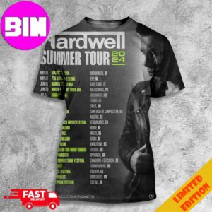 Hardwell Summer Tour 2024 Schedule List Date European Festival Summer of 2024 3D Unisex T-Shirt
