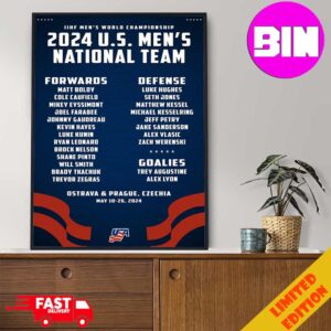 IIHF Men’s World Championship 2024 US Men’s National Team All Crew Home Decor Poster Canvas