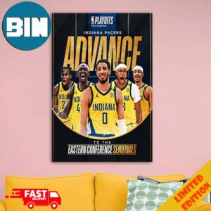Indiana Pacers Advance To The Eastern Conference Semifinals NBA Playoffs Home Decorations Poster Canvas