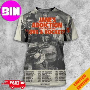 Jane?s Addiction And Love And Rockets North American Tour 2024 Schedule List Date All Over Print Unisex T-Shirt