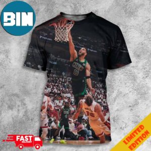 Jayson Tatum Iconic Slam Moment Boston Celtics vs Miami Heat 3D T-Shirt