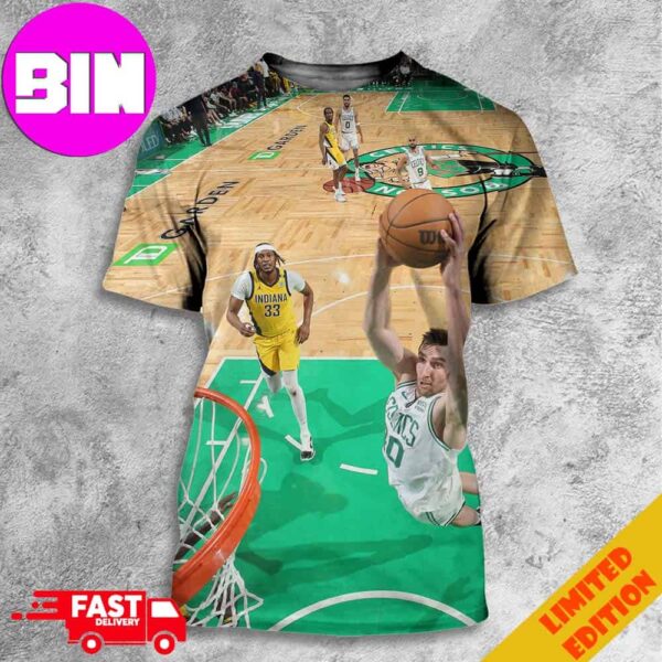 Jayson Tatum Rebounds The Ball And Slam Dunk During The Game Indiana Pacers Vs Boston Celtics Short Moment All Over Print Unisex T-Shirt