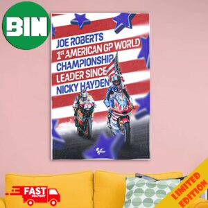 Joe Roberts 1st American GP World Championship Leader Since Nicky Hayden Congratulations With 69 Points Moto GP Home Decorations Poster Canvas