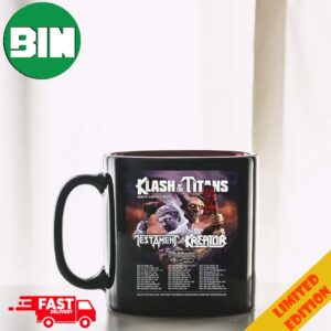 Klash Of The Titans North America 2024 With Testament ANd Kreator With Possessed Schedule Lists Ceramic Mug