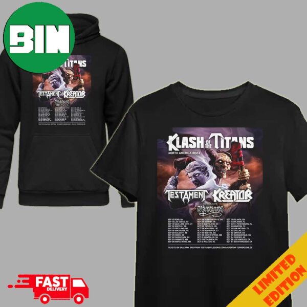 Klash Of The Titans North America 2024 With Testament ANd Kreator With Possessed Schedule Lists T-Shirt Hoodie