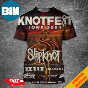 Knotfest Iowa Show Returns September 21 2024 Featuring Slipknot Till Lindemann Knocked Loose And Many Guest 25th Anniversary Event At Water Works Park In Des Moines Ia All Over Print Shirt