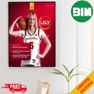 Lily Hansford Iowa State X Cyclone Basketball In The Cardinal And Gold In 2024-25 Poster Canvas